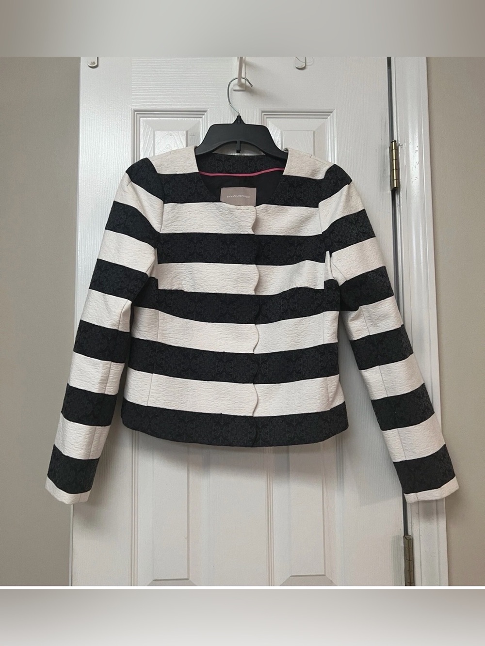Banana Republic Black White Women Jacket Blazer Size 2